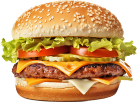 Hamburger PNG met ai gegenereerd.