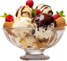 Ice cream sundae png with AI generated