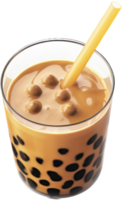 Bubble tea png with AI generated.