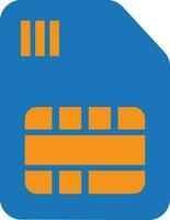 Sim card icon in blue color for multimedia concept. vector