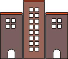 Flat style illustration of building. vector