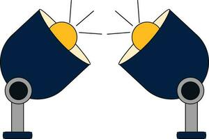 Flat illustration of studio lights. vector