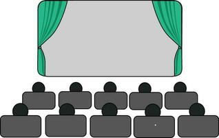 Illustration of movie theater interior. vector