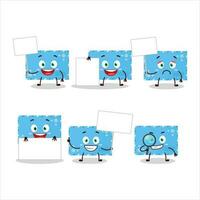 Blue christmas envelopes cartoon character bring information board vector