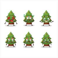 verde Navidad árbol dibujos animados personaje con no expresión vector