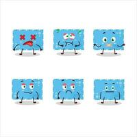 Blue christmas envelopes cartoon character with nope expression vector