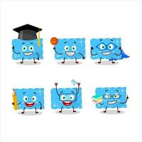 School student of blue christmas envelopes cartoon character with various expressions vector