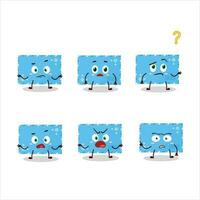 Cartoon character of blue christmas envelopes with what expression vector