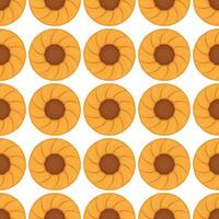 Pattern homemade cookie different taste in pastry biscuit vector
