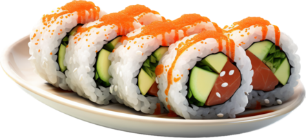 Sushi png with AI generated.