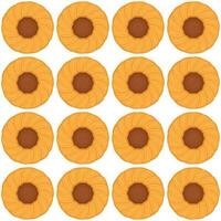 patrón de galletas caseras de diferentes sabores en galletas de pastelería vector