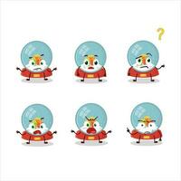 Cartoon character of snowball with gift with what expression vector