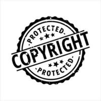 Copyright Grunge Seal Intellectual Property Protected Black Color Badge Isolated Vector