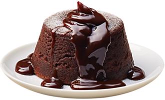 chocolate lava pastel png con ai generado.