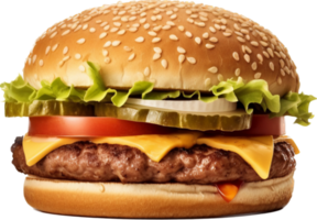 Hamburger png with AI generated.