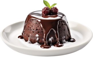 Chocolate lava cake png  with AI generated.