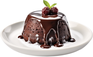 cioccolato lava torta png con ai generato.