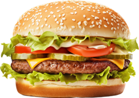 Hamburger png with AI generated.