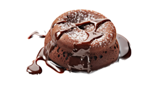 chocolate lava pastel png con ai generado.