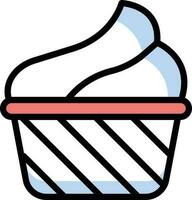 Ilustración de vector de muffin en un fondo. Símbolos de calidad premium. Iconos vectoriales para concepto y diseño gráfico.