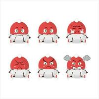 Christmas hat cartoon character with various angry expressions vector