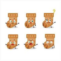 Cartoon character of socks cookie with what expression vector