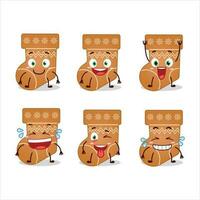 Cartoon character of socks cookie with smile expression vector