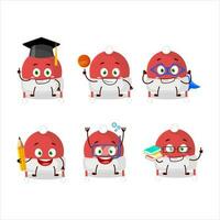 School student of christmas hat cartoon character with various expressions vector