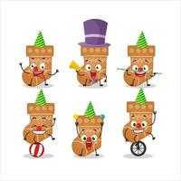 Cartoon character of socks cookie with various circus shows vector