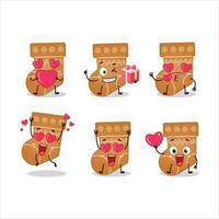 Socks cookie cartoon character with love cute emoticon vector