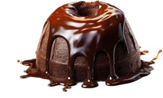 chocolate lava pastel png con ai generado.