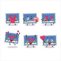 Landscape christmas ticket cartoon character with love cute emoticon vector