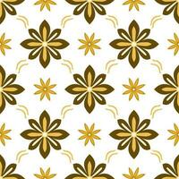 Floral seamless pattern thai line ornaments. Gold and Brown abstract background for wallpapers and fabrics. vector