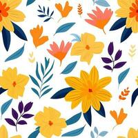 Floral pattern ditsy illustration seamless background. Feminine flower print for textile, fashion, home decor, wallpaper, gift wrap. vector
