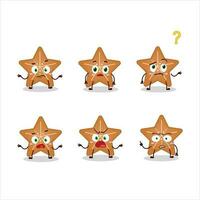 Cartoon character of stars cookie with what expression vector