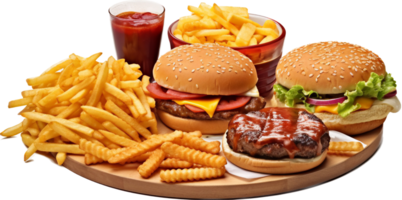 Fast food meal png with AI generated.