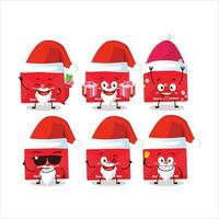 Santa Claus emoticons with red christmas envelopes cartoon character vector