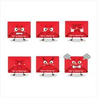 Red christmas envelopes cartoon character with various angry expressions vector