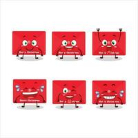 Cartoon character of red christmas envelopes with smile expression vector