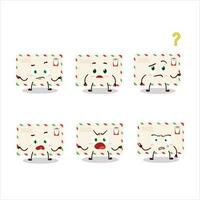 Cartoon character of santa envelopes with what expression vector