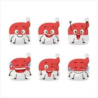 Cartoon character of red santa hat with smile expression vector