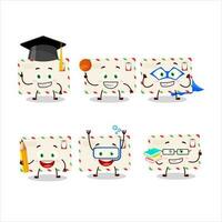 School student of santa envelopes cartoon character with various expressions vector