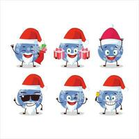 Santa Claus emoticons with christmas ball blue cartoon character vector