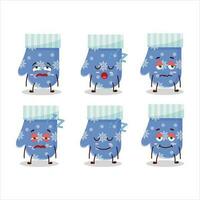 Cartoon character of blue gloves with sleepy expression vector
