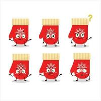 Cartoon character of red gloves with what expression vector