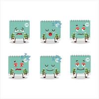 Cartoon character of 20th december calendar with sleepy expression vector