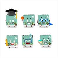 School student of 20th december calendar cartoon character with various expressions vector