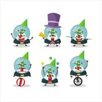 Cartoon character of snowball with tree with various circus shows vector