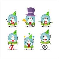 Cartoon character of snowball with snowman with various circus shows vector