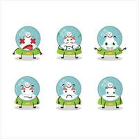 Snowball with snowman cartoon character with nope expression vector